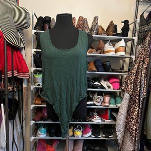 Fashion Nova Basic Tank Bodysuit Green